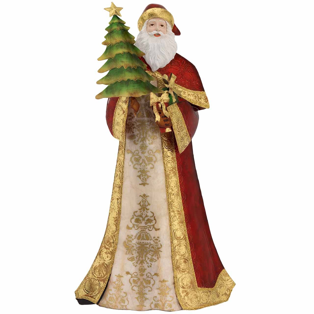 BABBO NATALE IN METALLO SMALTATO E MADREPERLA CAPIZ H. 61